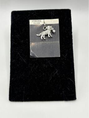 Sterling Silver St Bernard Dog Necklace Pendant